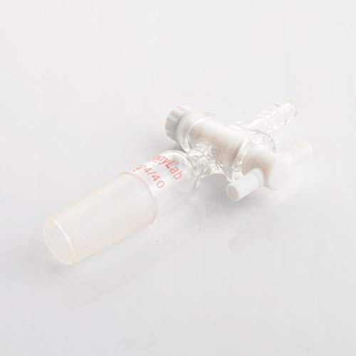 Stonylab Vacuum Flow Control Adapter With Ptfe Stopcock, 24/40 Joint And Straight Hose Connection For Lab Supply #TOP4