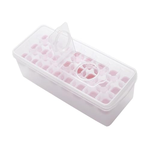 VERDANVERSE Bandeja para Cubitos de Hielo con Tapa y Caja, Molde de Silicona Flexible, Diseño Apilable, para Hogar, Bar y Fiestas, Molde Reutilizable para Congelador, Set Compacto