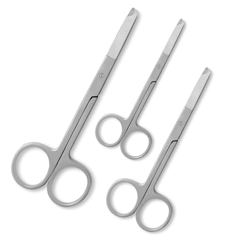 Spencer Littauer Suture Stitch Remover Scissors Surgeons, Nurses, & Medical Professionals in Dermatology & Emergency Settings - Medical Grade Stainless Steel (Suture Stitch set of 3 pcs.)
