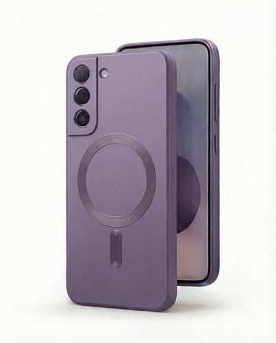 Image of amazon basics Premium Mag-Safe Case for Samsung Galaxy S21FE 5G | Shockproof & Anti-Scratch Cover | Soft Silicone with Wireless Charging | Camera Lens Guard - Purple