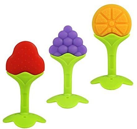 Silicone Fruit Shape Teether Set of 3 for Babies 3–12 Months, BPA Free Soft Chew Toys, Textured Gum Relief Teething Toys, Safe Food Grade Silicone Infant Teether for Soothing Gums & Sensory Play-image-27