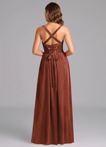 Corset Velvet Bridesmaid Dress 2025 with Slit A Line Maxi Formal Evening Dress KY1153