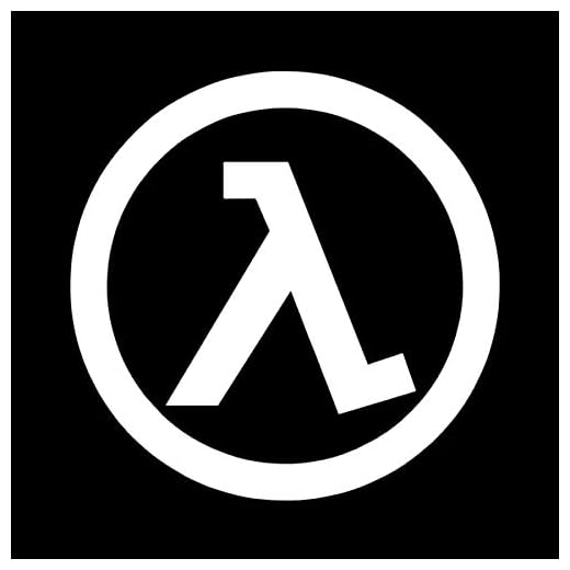 bilklistermärke 'Half Life' logo mode bilklistermärken styling rolig stötfångare vinyldekal backstötfångare laptop biltillbehör KK14 x 14 cm (Färg: Vit)