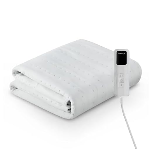 Comfeur Elektrische onderdeken 190x80 cm, Elektrisch deken, Warmte deken, 5 Timer-settings & 9 Warmtestanden, Hele Oppervlak Verwarmd, Extra Lang Incl. Matrasbanden