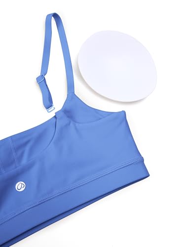 Image of CRZ YOGA Butterluxe Scoop Neck Sports Bras | Light Support, Removable Pads, Yoga, Extremely Soft, U Back, Adjustable Spaghetti Straps, for Women