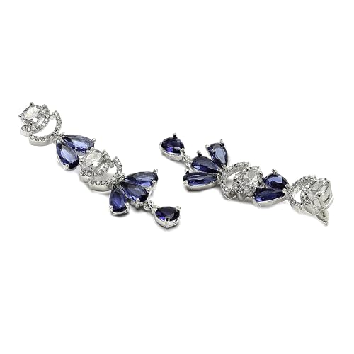 Rhodium-Plated American Diamond Necklace & Earrings Set