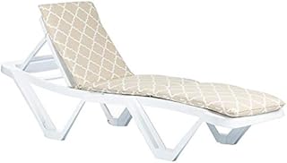 Harbour Housewares 1x Beige 180cm x 50cm Sun Lounger Cushion - Replacement Outdoor Garden Patio Sunbed Chair Pad - Master Range Cushion Only