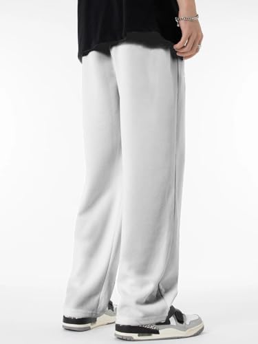 Image of KOTTY Men's Solid Wide Leg Relaxed Fit Drawstring Waist|Casual Joggers for Streetwear & Gym