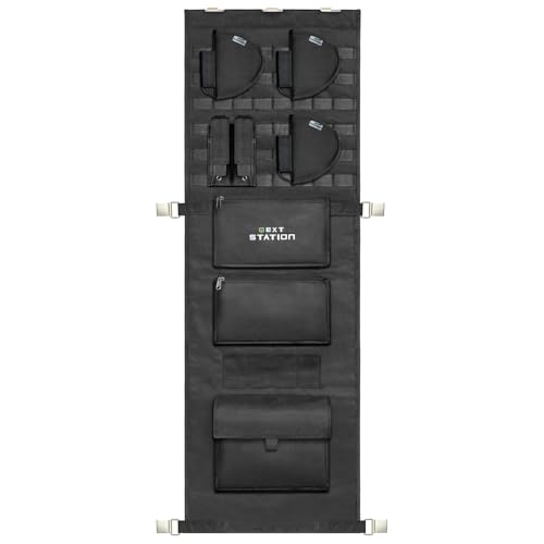 NEXT STATION Gun Safe Door Organizer, Molle Gun Safe Door Panel Organizer with Pistol Holders & Mag Pouch, Fit Back Panel Width from 16.5 to 22 inch(16.5W*47H inch)