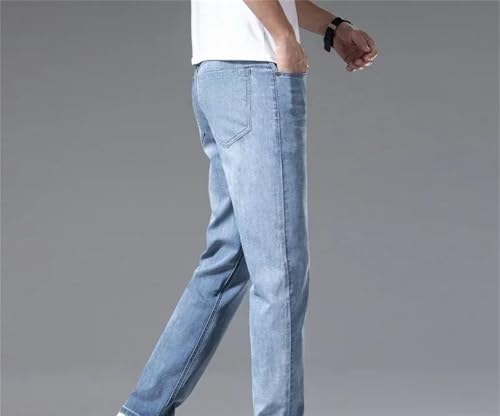 Mens Jeans Straight Casual Light Comfortable Stretch Denim Pants Classic Trousers Streetwear2