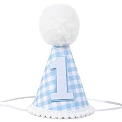 Blue Gingham Party Hat