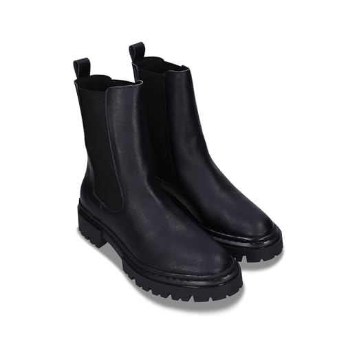 VIKKY Black : Chaussures montantes en cuir noir mat pour homme - 4