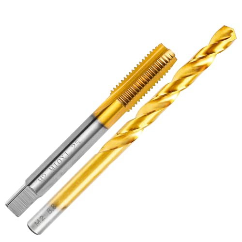 RURITKIT M10x1.25 Tap and 8.8mm Drill Bit Kit, M2 HSS Metric Drill and Tap Set, Combination of Drill and Tap Kit for Metal