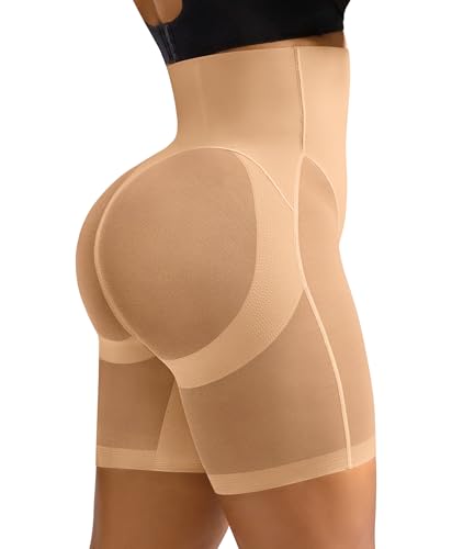 Image of SHAPELLX Shapewear Tummy Control,High Waisted Butt Lifting Shorts | High waisted,peach butt lifter,sheer breathable mesh,seamless under dress,convenient crotch pee hole,no rolling