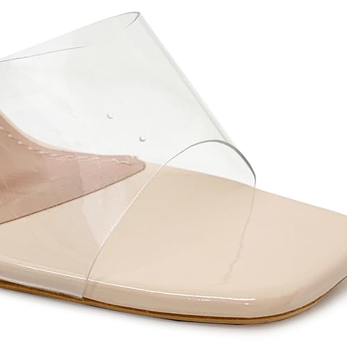 Image of WFS Women's Transparent Strap 2.5 Inch Block Heel Sandal