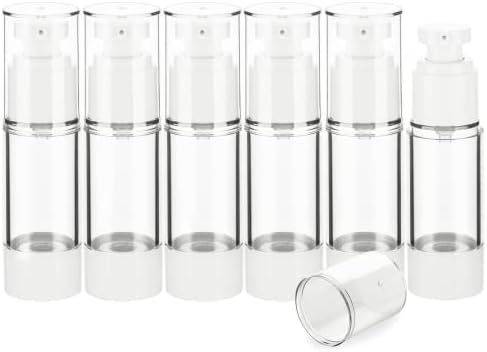 IFDGCTK 1OZ/30ML Clear Airless Pump Bottles, Lotion Dispenser Travel with Pump, Vacuum Plastic Travel Size Lotion Bottle for Foundation, Creams, Cosmetic(6 Pack)