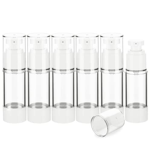 Ifdgctk 1Oz/30Ml Clear Airless Pump Bottles, Lotion Dispenser Travel With Pump, Vacuum Plastic Travel Size Lotion Bottle For Foundation, Creams, Cosmetic(6 Pack) #TOP2