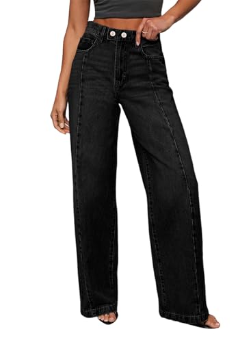 Sidefeel Women's High Waisted Jeans Stretchy Straight Leg Front