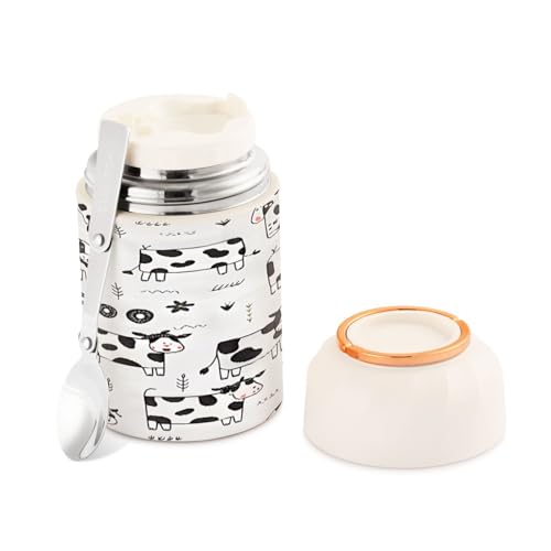 Tarro térmico para almuerzo de 500 ml, termo de comida aislado al vacío con boca ancha y cuchara 2