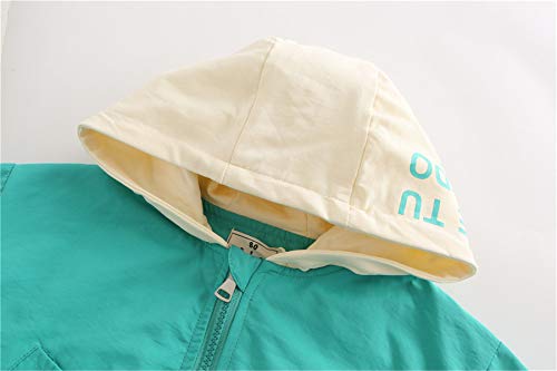 Little Kids Girls Spring Fall Zipper Pocket Hooded Casual Lightweight Sport Windproof Outwear Jacket3
