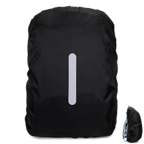 LeeQunQ Waterproof Backpack Waterproof Rucksack Cover With Reflective For Utdoor Hiking Camping Traveling Cycling (Black 30l-40l S)