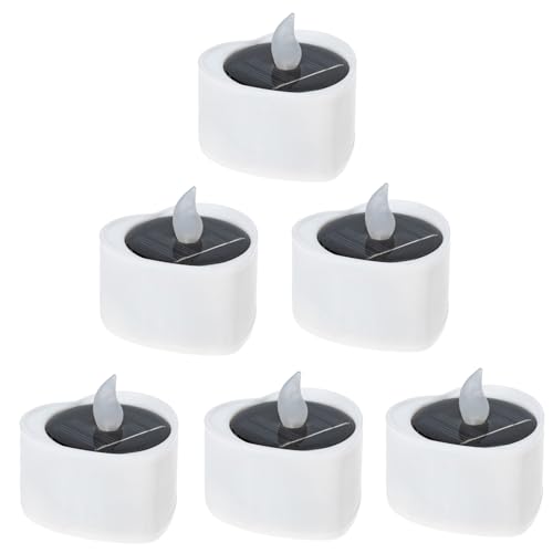 6 Velas de Té LED Solares Impermeables IP44 con Carga Solar Automática