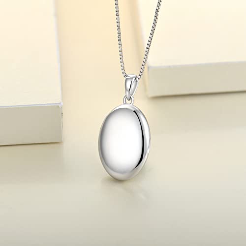 Yl Oval Locket Picture Necklace 925 Sterling Silver Personalized Photo Lockets Pendant Custom Jewelry For Women Gifts #TOP3