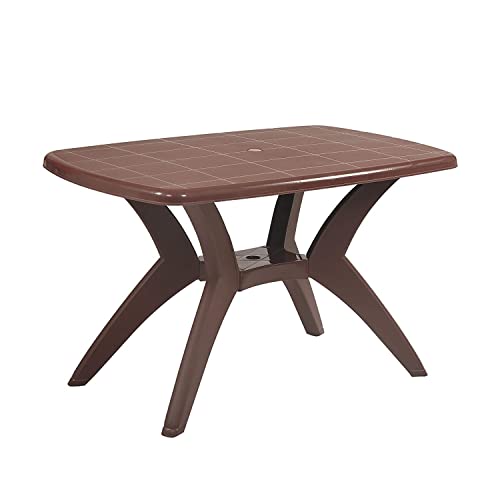 Image of SkyGlamour Supreme Melody Plastic Dining & Coffee Table for Home, Cafe, Restaurants Indoor | Outdoor Use (Globus Brown)