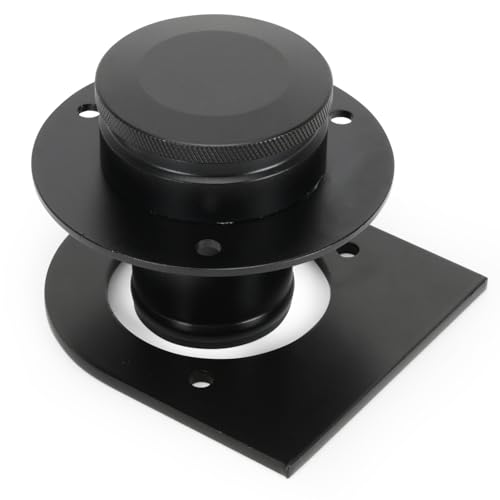 PQY 17-2530 Remote Fuel Tank Filler Neck Straight With Billet Aluminum Gas Cap and Weld-On Steel Bracket for 2 Filler Hose Connection (black)