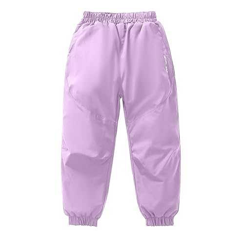 Boys Cargo Pants Casual Solid Color Elastic Waist Trousers Soft Comfy Lounge Warm Outdoor Winter Sweatpants 4-15Y2