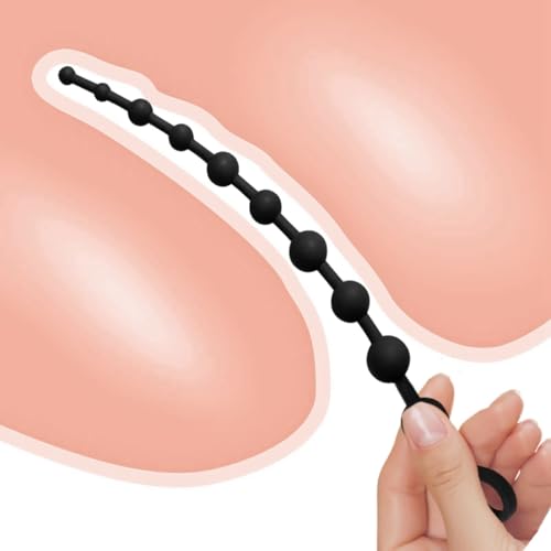 35 cm Silikon Analkette Silikon Analkugeln Anal Kette mit 10 Kugeln, Lang Analkugeln Buttplug Wasserdicht Anus Masturbator Anal Sex Spielzeug für Männer und Frauen(10Ø 1,1-2,4 cm)