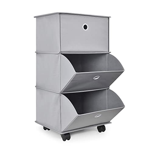 Yohom Rolling Drawer Organizer Portable Closets Wardrobe Storage Folding Clothes Drawer Organizers For Living Room, Office, Kids Bedroom, Bathrooms & College Dorms (Thick + Solid + Small, Gray) #TOP25