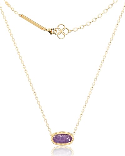 AICase 18K Gold Plated Pendant Necklace for Women Fashion Jewelry Anniversary & Birthday Gifts Purple