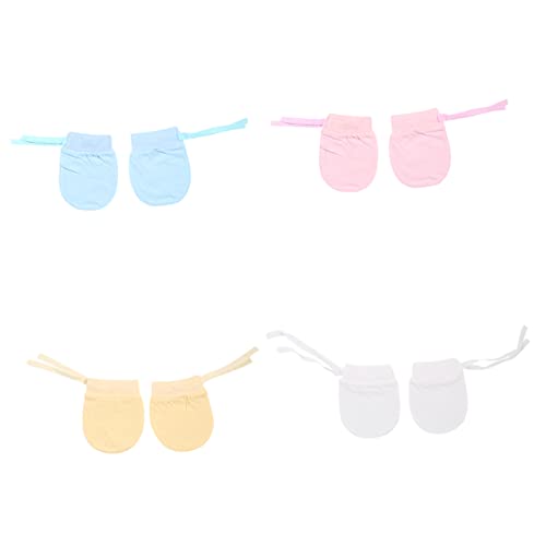 BESPORTBLE 4pairs Newborn Protection Gloves of Cotton Gloves No Scratch Soft Comfortable