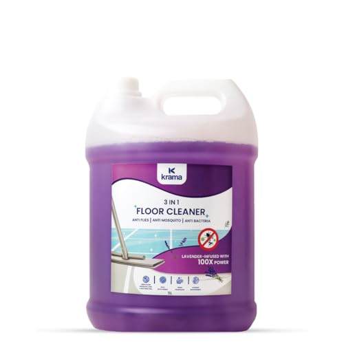 Image of Krama Disinfectant Floor Cleaner 5 Liter | 3 in 1 Anti Flies, Anti Mosquito & Anti Bacteria Formula | 100X Power Lavender Infused | Eco-Friendly, Biodegradable & Paraben Free Floor Cleaner