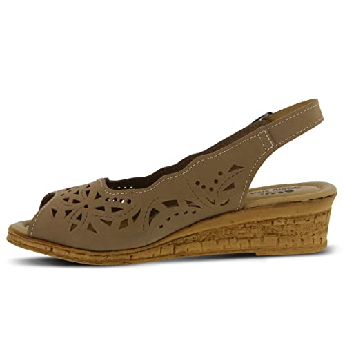 Spring Step Orella Slingback Sandals for Women - Leather Sandals with Adjustable Straps - Women's Sandals with Geometric Laser-Cut Detail2