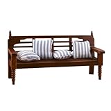  BESTonZON 1 Jeu Modèle de Chaise Multi-Personnes Home Decor canapé Miniature Jardin Miniature Maison de poupée rétro Corbeille Banc en Bois Miniature canapé Banquette Miniature Chiffon Brown