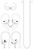 A-Focus Anti-Slip Set for AirPods Pro 2nd Silicone Adjustable Ear Hook Ergonomic Design Wings Wingtip Ear Tips Strap Sport Earbuds Accessories Eartip Compatible with AirPods Pro 2 White
