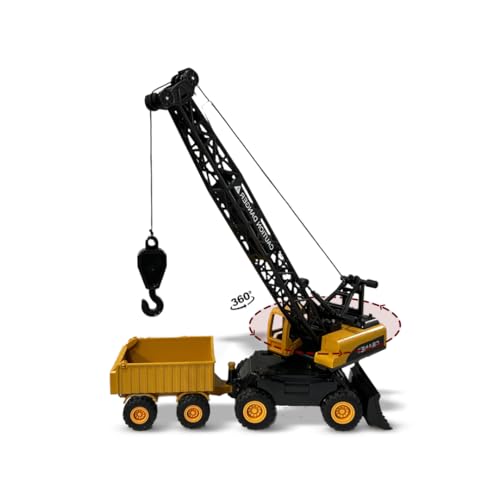 Image of Friction Powered Lifting Crane Toy for 3+ Year Kids Boys Bulldozer Model Pull Back Vehicle Engineering Excavator Sandbox Construction Truck