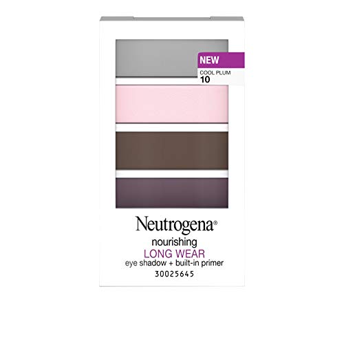 Neutrogena Nourishing Long Wear Eye Shadow + Built-In Eyelid Primer, 2-in-1 Eye Makeup with Vitamins and Skin-Nourishing Conditioners, 10 Cool Plum,.24 oz