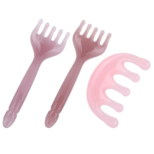 ShioShin 3 Pcs Head Massager Scalp Comb, Scalp Massage Tool Resin, Portable Scalp Massager, Head Massage Tools Stress Relax Gua Sha Comb for Father's Day Mother's Day Birthday Gifts (Pink)