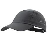 Decentron Mens Breathable Mesh Running Hat Outdoor UPF 50+ Lightweight Baseball Golf Cap Dark Grey