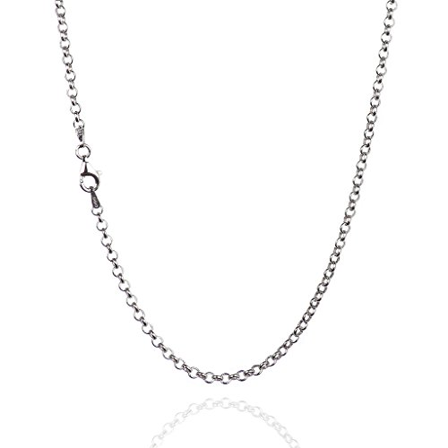 925 Sterling Silver Chain | Round Rolo Chain Necklaces for Women or Men and Bracelets for Women or Mens Bracelet | Anti Tarnish