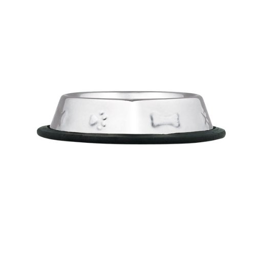 ProSelect Stainless Steel Bone and Paw Embossed Pet Bowl, 6Inch, 16