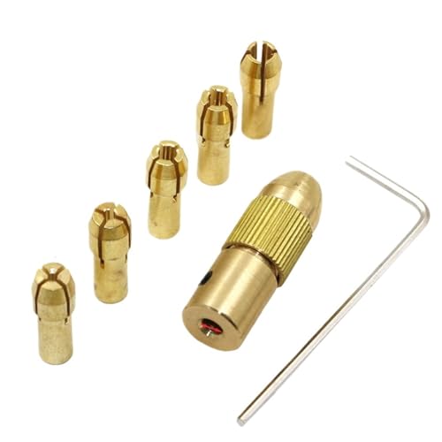 Portabrocas 7 unids/set 2,35/3,17/4,05/5,05mm Mini portabrocas de latón for Motor eléctrico taladro con eje herramienta adaptador de mandril de taladro Accesorios para Herramienta Rotativa(4.05mm 7pcs
