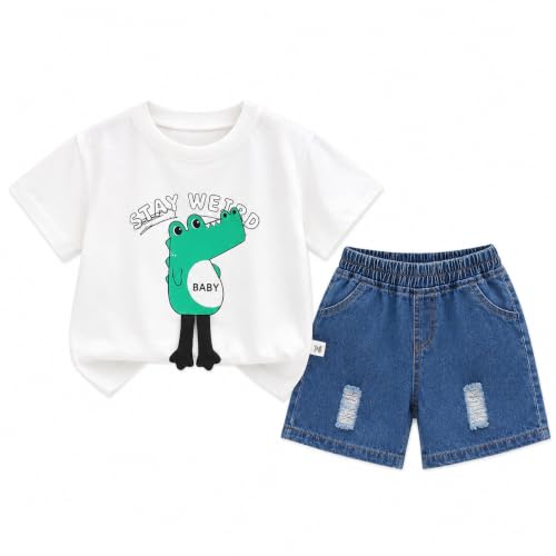 Image of Googo Gaaga Boy's Cotton Short Sleeve Printed Tshirt and Half Pant Set