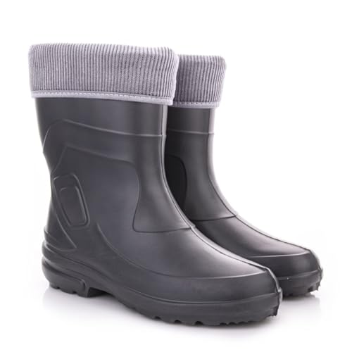 LEMIGO leichte Damen EVA Gummistiefel gefüttert Jessy (Carbone/Grau, 40 EU)