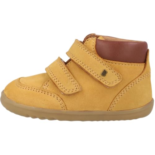 Bobux Step Up Timber Boots Oak Buff Nubuck Leather Kids Padded Ankle Adjustable Straps4