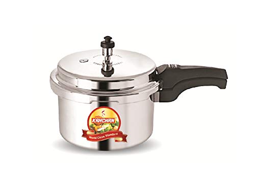 Image of Kanchan Classic Aluminium Pressure Cooker with Outer Lid - 3 Litres | Lightweight & Durable | Sturdy Body with Safety Valve | Suitable for Gas Stove | ISI Certified | 5 Years Warranty