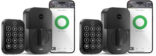 Image of Yale Assure Lock 2 Deadbolt, Black Suede Smart Keyless Entry Door Lock with Wi-Fi Connected Keypad for Code Entry and Remote Access, YRD450-WF1-BSP (Pack of 2)